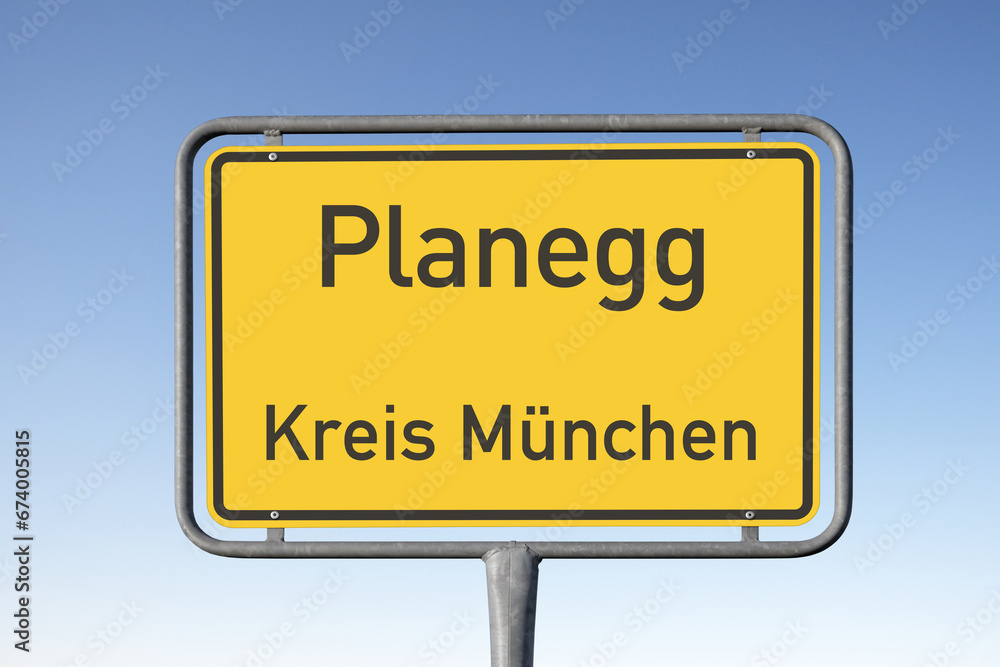 Ortstafel, Gemeinde Planegg, Kreis München, (Symbolbild)