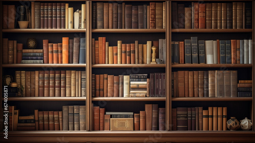 a wooden bookshelf filled with books