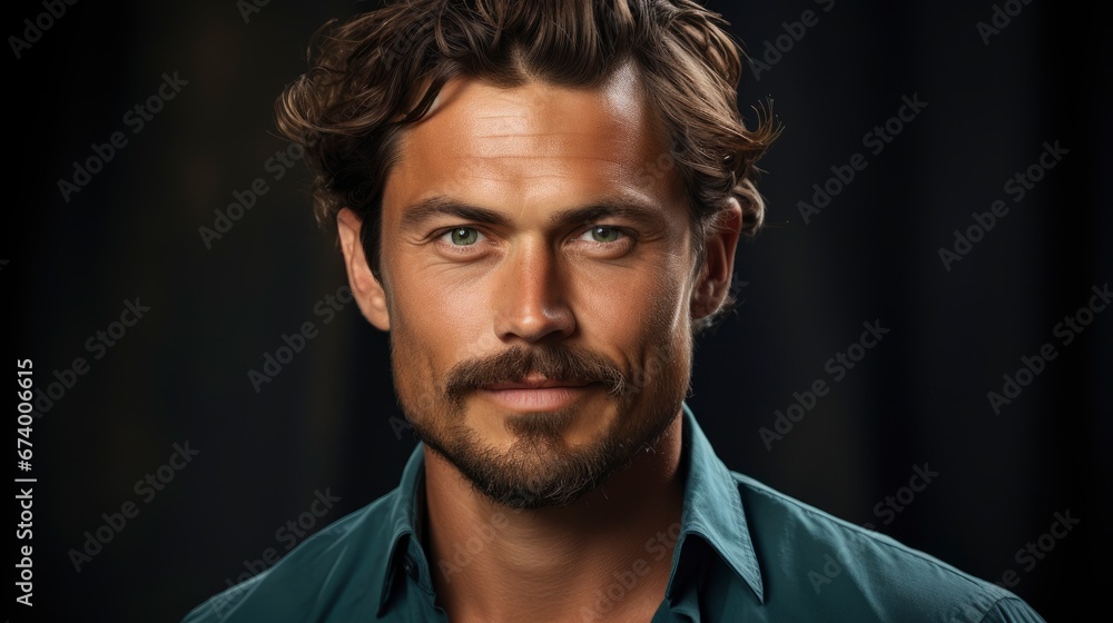 Obraz premium Perfect Choice Young Attractive Mustache Man, Bright Background, Background Hd