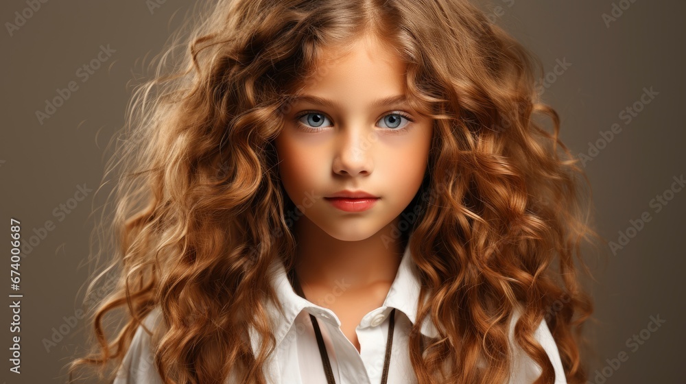 Fototapeta premium Photo Excited Pretty Girl Dressed White, Bright Background, Background Hd