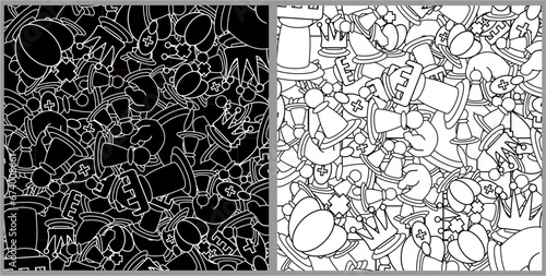 Vector art of texture of a chess game, square, black and white.