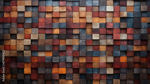 Madeira envelhecida arte arquitetura textura pilha de blocos abstratos na parede para fundo, textura de madeira colorida abstrata para pano de fundo photo
