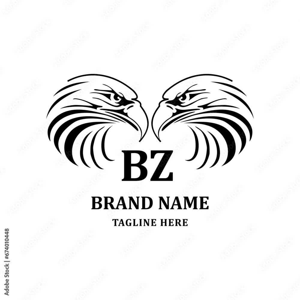 Obraz premium BZ letter logo creative design with vector graphic, BZ simple and modern logo.