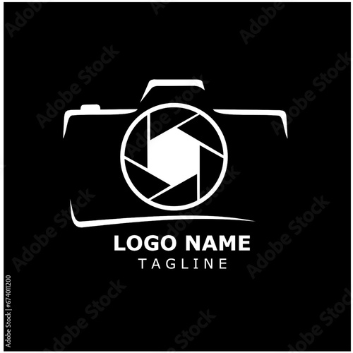 Photography Logo design vector inspiration, black and white stayle