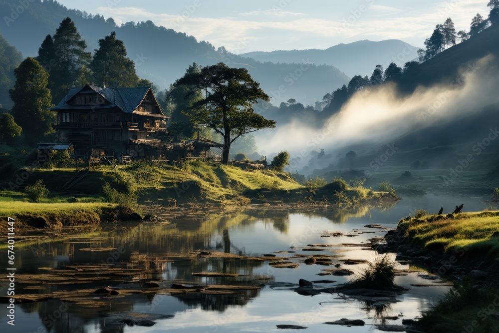 Fototapeta premium Peaceful nature landscape