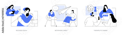 Mental health coach isolated cartoon vector illustrations se