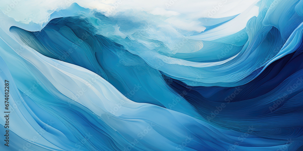 Abstract painting, Turquoise blue wave shapes, artistic texture. Abstract painting, Turquoise blue wave shapes, artistic texture.