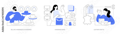 Selling handmade accessories isolated cartoon vector illustrations se