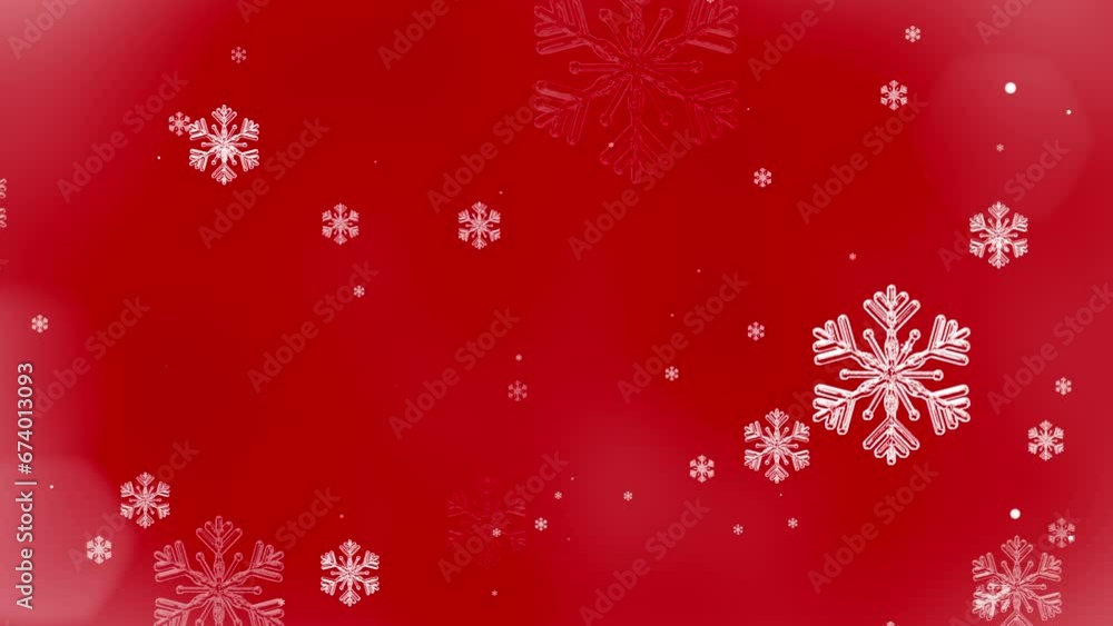 White confetti real snowflakes and bokeh lights on the Red loop 4k 3D background. 2023 New year, merry christmas, Holiday, winter, New Year, snowflake, snow, festive snow flakes White confetti real snowflakes and bokeh lights on the Red loop 4k 3D background. 2023 New year, merry christmas, Holiday, winter, New Year, snowflake, snow, festive snow flakes