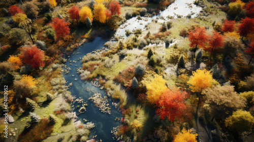 Aerial view of autumn