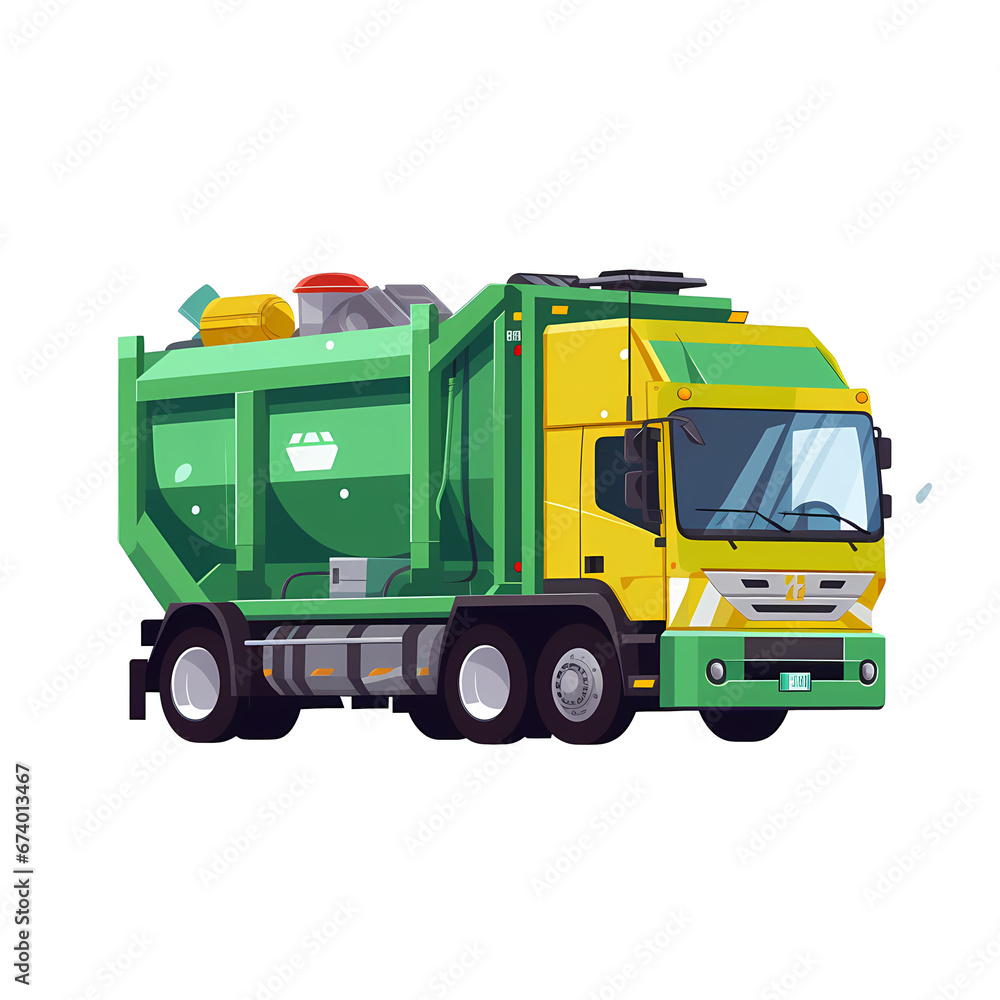 garbage truck flat illustration garbage truck flat illustration