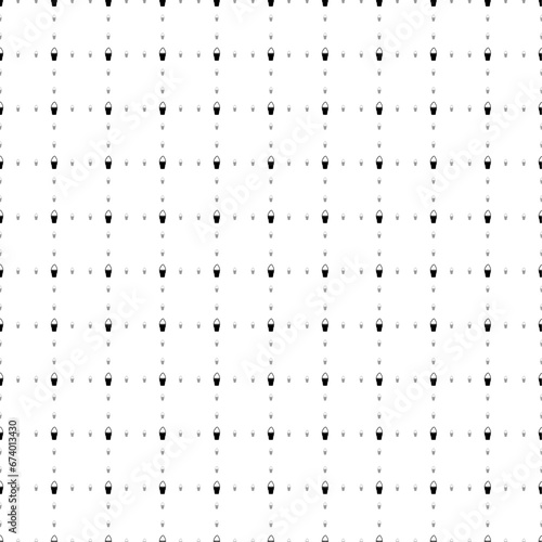 Square seamless background pattern from black ice cream symbols are different sizes and opacity. The pattern is evenly filled. Vector illustration on white background