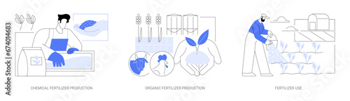 Use of fertilizers isolated cartoon vector illustrations se