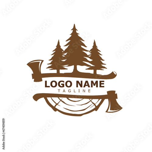 Woodwork and Carpentry Logo Design Template