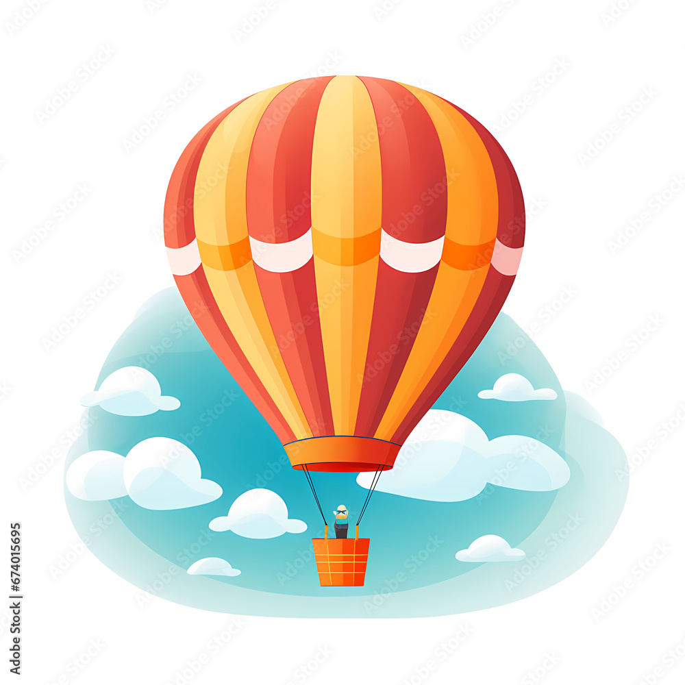 Fototapeta premium hot air balloon flat illustration_