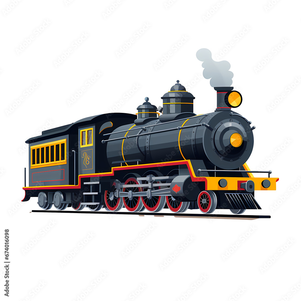 locomotive flat illustration