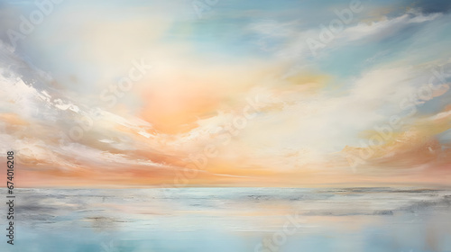 Ethereal Horizon Serenity, abstract landscape art, drawing, generative ai © Niko