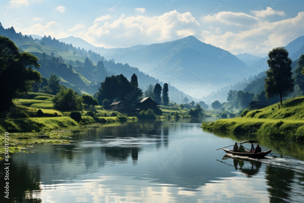 Naklejka premium Peaceful nature landscape