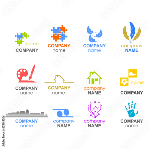 Company logo designs. Abstract business company logo.
Set of abstract designs isolated on white suitable for a company logo, icon or symbol.