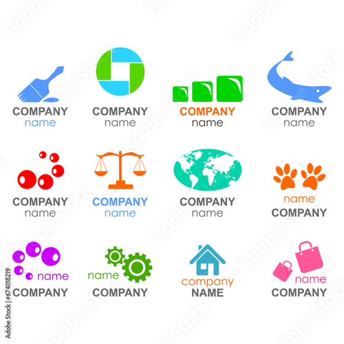 Company logo designs. Abstract business company logo.
Set of abstract designs isolated on white suitable for a company logo, icon or symbol.