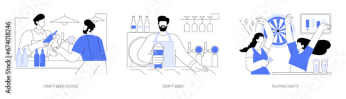 In a pub isolated cartoon vector illustrations se