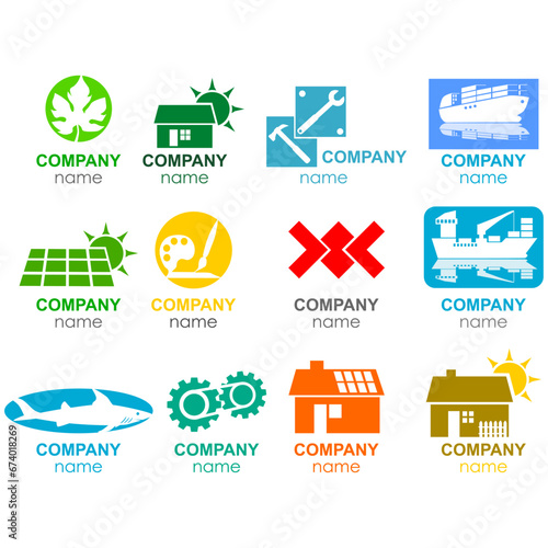 Company logo designs. Abstract business company logo.
Set of abstract designs isolated on white suitable for a company logo, icon or symbol.