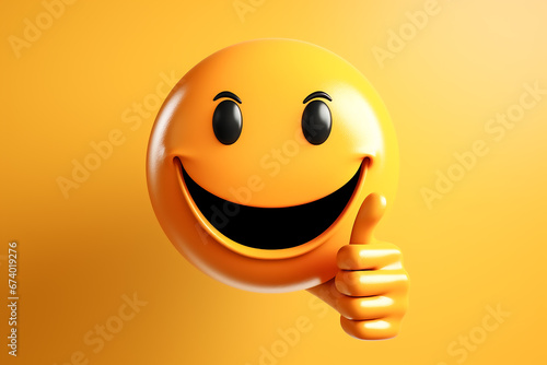 Smiley Daumen hoch KI photo