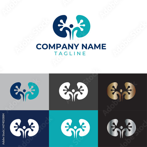 Renal Pulse, kidney Logo template