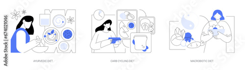 Healthy nutrition plan isolated cartoon vector illustrations se