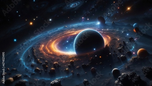 Stellar scenery, galaxies, planets, space, space world, stars capes, interstellar, comets, asteroids, origin of the universe