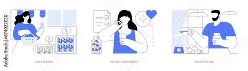 Nutrition supplements isolated cartoon vector illustrations se