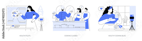 Nutrition classes isolated cartoon vector illustrations se
