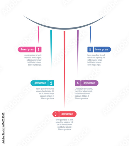 geometric infographic template. five steps information template. infographic template for web, internet, annual report, magazine