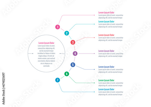 geometric infographic template. infographic template for business, science, education world. seven options infographic template. web, magazine, internet, annual report information template