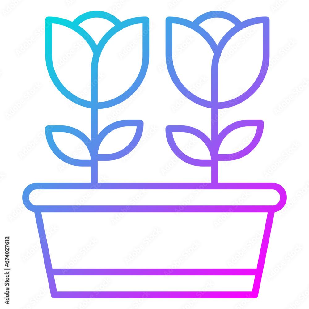 Large Flower Pot Icon Large Flower Pot Icon