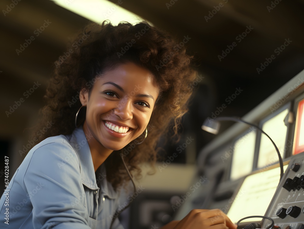 Happy IT Professional: Candid Shot of a Girl Enjoying her Work Happy IT Professional: Candid Shot of a Girl Enjoying her Work