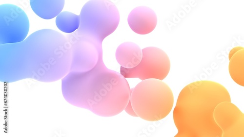 fluid metaball satisfying 3d illustration, abstract motion graphics loop background. can be used to represent concept of soft, bubbles or creative template