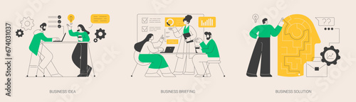 Business plan development abstract concept vector illustrations.