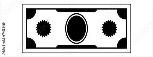Dolar icon. Vector on black background