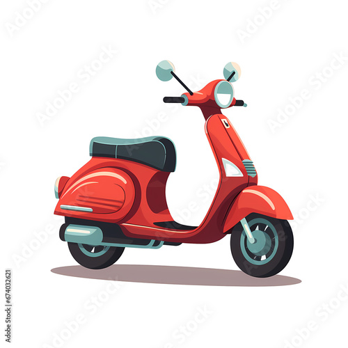 red scooter isolated on transparent 