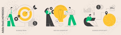 Entrepreneurship success abstract concept vector illustrations.