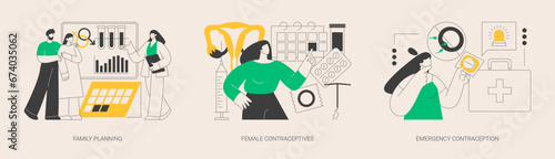 Women healthcare abstract concept vector illustrations.