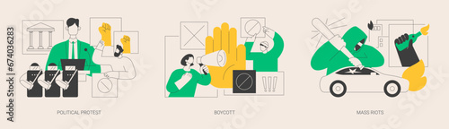 Public objection and disapproval abstract concept vector illustrations.
