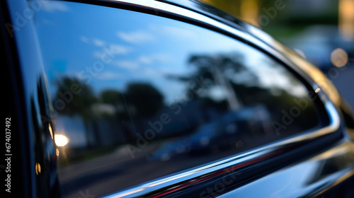 Close-Up of Car Side Window photo