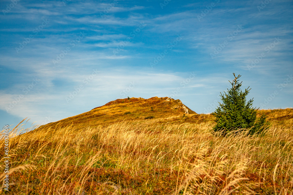 A mountain range in the Bieszczady Mountains in the area of Tarnica, Halicz and Rozsypaniec. A mountain range in the Bieszczady Mountains in the area of Tarnica, Halicz and Rozsypaniec.