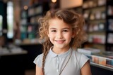 Portrait of girl in clothing store