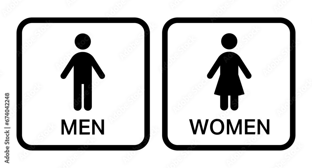 男性と女性のトイレプレートアイコン 男性と女性のトイレプレートアイコン