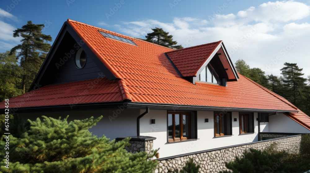 New roof, in sandwich panel similar to the tile, more beautiful and insulated