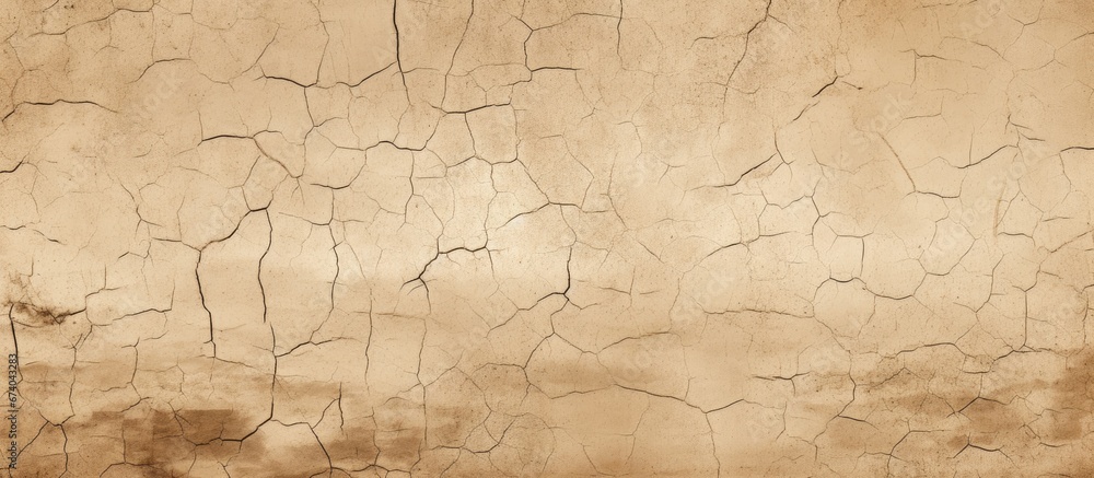 A background in grunge beige featuring cracks and a grainy texture A background in grunge beige featuring cracks and a grainy texture