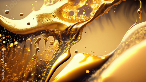 golden and black liquid background by Generative AI 